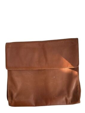 coach vintage 80s classic British tan leather document holder envelope flap bag
